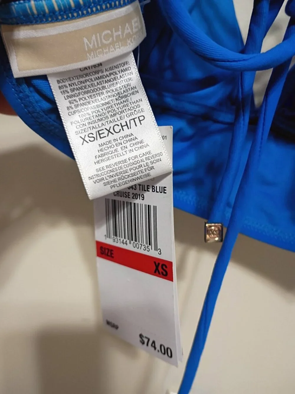 Michael Michael Kors Royal Blue Bathing Suit Top XS New with tags